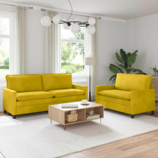 vidaXL Kanapé Szett 2 pcs Sárga Bársony bútor