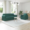 vidaXL Kanapé Szett 2 pcs Sötétzöld 198 x 78 x 80 cm szövet
