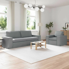 vidaXL Kanapé Szett 2 pcs Világosszürke 222 x 80 x 82 cm szövet bútor