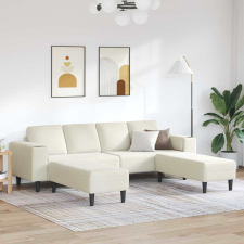 vidaXL Kanapé Szett 3 pcs Krém Bársony bútor