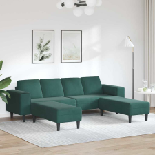 vidaXL Kanapé Szett 3 pcs Sötétzöld Bársony bútor