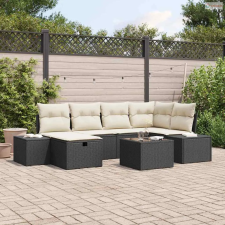 vidaXL Kanapé Szett párnával 7 pcs polirattan bútor