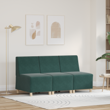 vidaXL Kanapék Székek 3 pcs Sötétzöld 55 x 74 x 82 cm Bársony bútor