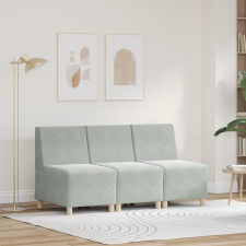 vidaXL Kanapék Székek 3 pcs Világosszürke 55 x 74 x 82 cm Bársony bútor