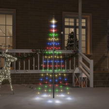vidaXL karácsonyfa zászlórúdon 108 színes LED-del 180 cm karácsonyi dekoráció