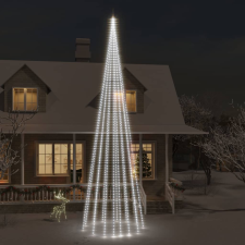 vidaXL karácsonyfa zászlórúdon 1134 hideg fehér LED-del 800 cm karácsonyi dekoráció