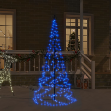 vidaXL karácsonyfa zászlórúdon 200 kék LED-del 180 cm karácsonyi dekoráció