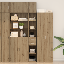 vidaXL Karcsú Tárolószekrény Kézműves Tölgyfa 30x42.5x225 cm Műgyanta Fa bútor