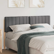 vidaXL Kárpitozott fejtámla Barna és sötétszürke 150 cm Tömör fenyőfa ágy és ágykellék