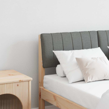 vidaXL Kárpitozott fejtámla Sötétszürke 120 cm Tömör fenyőfa ágy és ágykellék