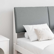vidaXL Kárpitozott fejtámla Világosszürke 150 cm Tömör fenyőfa ágy és ágykellék