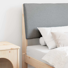 vidaXL Kárpitozott fejtámla Világosszürke 75 cm Tömör fenyőfa ágy és ágykellék