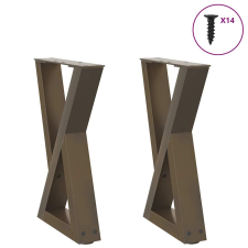 vidaXL Kávéasztal lábak 2 db Natúr acél 28x(42-43,3) cm acél bútor
