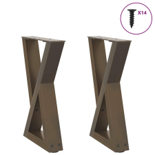 vidaXL Kávéasztal lábak 2 db Natúr acél 38x(42-43,3) cm Acél bútor