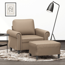 vidaXL kávészínű műbőr kanapéfotel lábtartóval 60 cm bútor