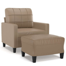 vidaXL Kávészínű műbőr kanapéfotel lábtartóval 60 cm bútor