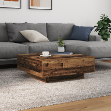 vidaXL Kávézóasztal LED világítással Régi fa 80x80x31 cm bútor