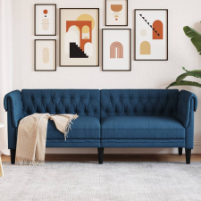 vidaXL kék 3 személyes szövet Chesterfield kanapé bútor