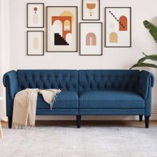 vidaXL kék 3 személyes szövet Chesterfield kanapé bútor