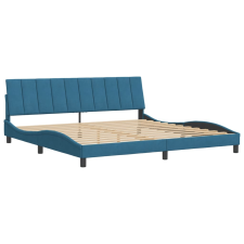 vidaXL kék bársony ágykeret fejtámlával 200 x 200 cm (3207871) ágy és ágykellék