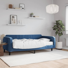 vidaXL kék bársony heverő matraccal 100 x 200 cm ágy és ágykellék