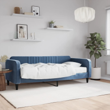 vidaXL kék bársony heverő matraccal 90 x 200 cm ágy és ágykellék