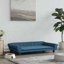 vidaXL kék bársony kutyaágy 100 x 50 x 21 cm szállítóbox, fekhely kutyáknak