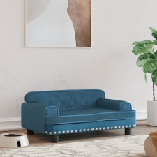 vidaXL Kék bársony kutyaágy 70 x 45 x 30 cm szállítóbox, fekhely kutyáknak