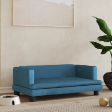 vidaXL Kék bársony kutyaágy 80 x 45 x 30 cm szállítóbox, fekhely kutyáknak