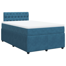 vidaXL kék bársony rugós ágy matraccal 120 x 190 cm (3287696) ágy és ágykellék