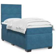 vidaXL kék bársony rugós ágy matraccal 80 x 200 cm ágy és ágykellék