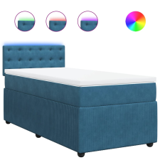 vidaXL kék bársony rugós ágy matraccal 80 x 200 cm (3289906) ágy és ágykellék