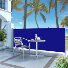 vidaXL kék behúzható oldalsó napellenző 120 x 300 cm kerti bútor