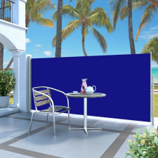 vidaXL Kék behúzható oldalsó napellenző 140 x 300 cm kerti bútor