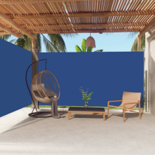 vidaXL Kék behúzható oldalsó napellenző 200 x 600 cm kerti bútor