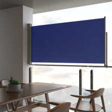 vidaXL Kék behúzható oldalsó teraszi napellenző 120 x 300 cm kerti bútor