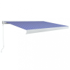vidaXL Kék és fehér manuális, kazettás napellenző 350 x 250 cm