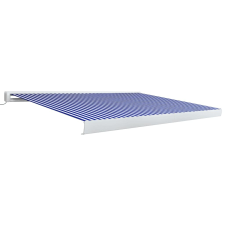 vidaXL kék és fehér motorizált, kazettás napellenző 450 x 300 cm kerti bútor