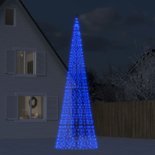 vidaXL Kék karácsonyfa lámpa zászlórúdon 1534 led-del 500 cm műfenyő