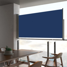vidaXL Kék kihúzható oldalsó terasz napellenző 80 x 300 cm kerti dekoráció