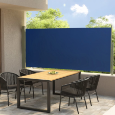 vidaXL Kék kihúzható oldalsó terasznapellenző 140 x 300 cm kerti bútor