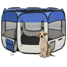 vidaXL kék összecsukható kutyakennel hordtáskával 90 x 90 x 58 cm szállítóbox, fekhely kutyáknak