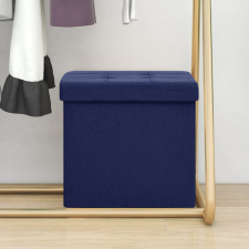 vidaXL Kék összecsukható művászon tárolóülőke bútor