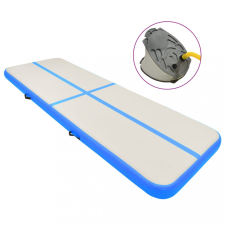 vidaXL Kék PVC felfújható tornamatrac pumpával 400 x 100 x 15 cm jóga felszerelés