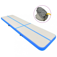 vidaXL Kék PVC felfújható tornamatrac pumpával 800 x 100 x 15 cm jóga felszerelés
