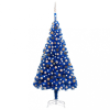 vidaXL kék PVC műkarácsonyfa LED-ekkel és gömbökkel 240 cm