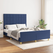 vidaXL kék szövet ágykeret fejtámlával 140 x 190 cm ágy és ágykellék