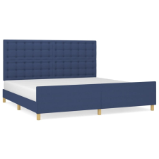 vidaXL kék szövet ágykeret fejtámlával 200x200 cm (3125411) ágy és ágykellék