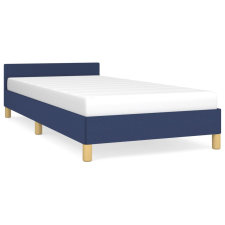 vidaXL kék szövet ágykeret fejtámlával 90 x 190 cm (347381) ágy és ágykellék