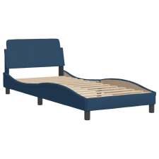 vidaXL kék szövet ágykeret fejtámlával 90 x 190 cm (373091) ágy és ágykellék